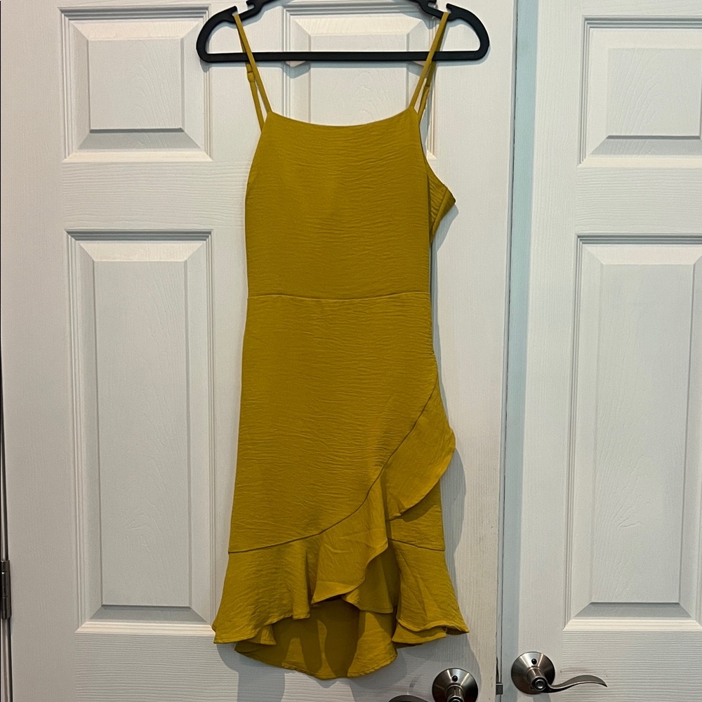 Yellow/mustard Ruffle Hem Dress size M